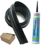 Universal 14ft 6” - 20mm High Garage Door Rubber Floor Threshold Seal Kit