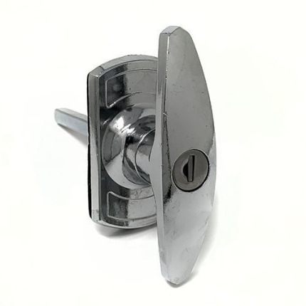 Cardale Cardale T-handle Garage Door Lock 75mm Shaft - Chrome