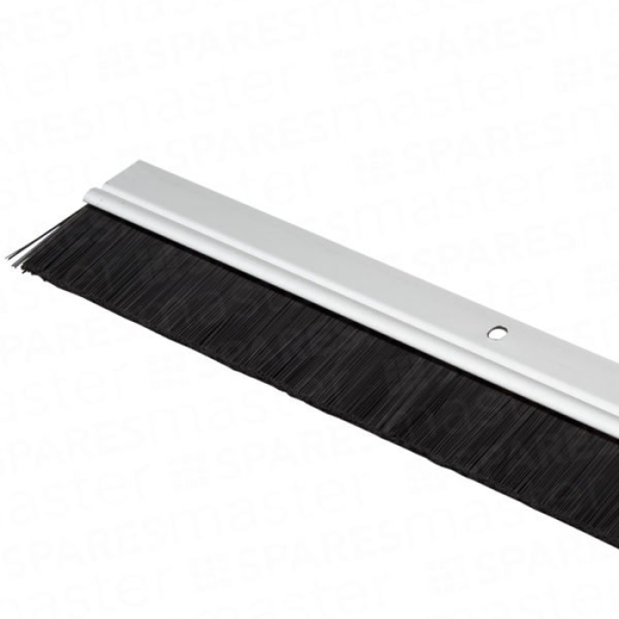 Universal garage door bottom brush draught strip - 16mm aluminium
